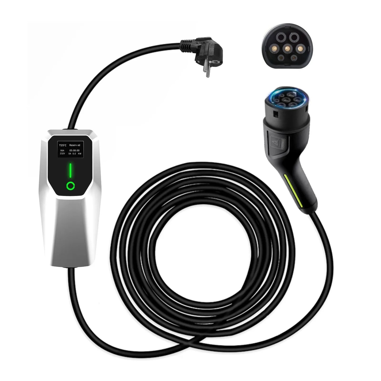 Junsun EV Ladegerät 3.5 kW Typ 2 - 4 m Kabel 1-phasig 6-16 A Einstellbar