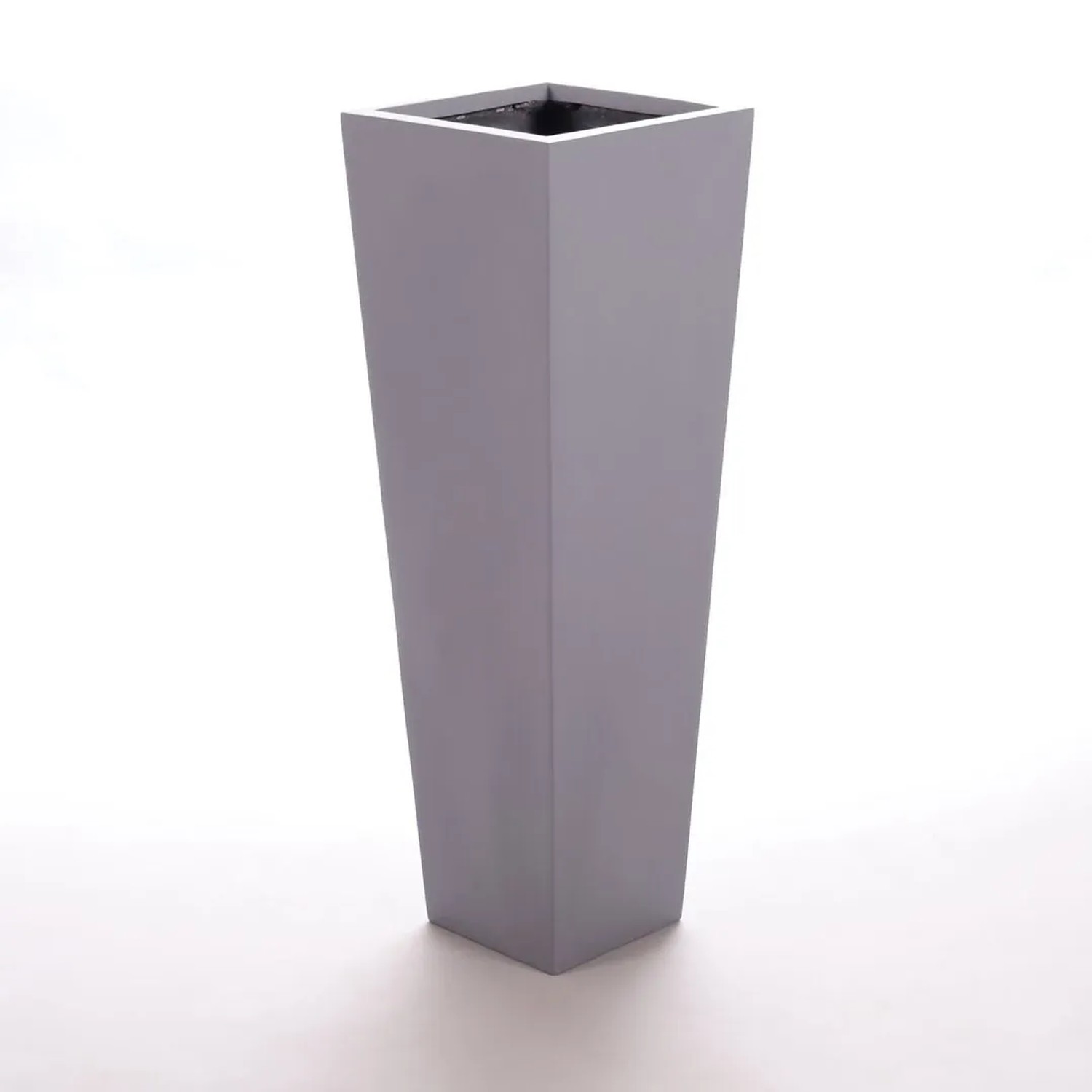 Elegant Einrichten Pflanzkübel Fiberglas Säule konisch 30x30x90cm Grau