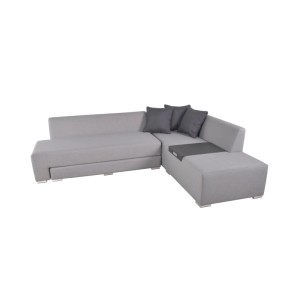 DELUKE Gartenloungeset BERT 3-tlg. Alu-Polyester Mit Auflagen Grau Gartenmöbel Set Garten Loungegruppe Lounge-Set Pool Loungegarnitur