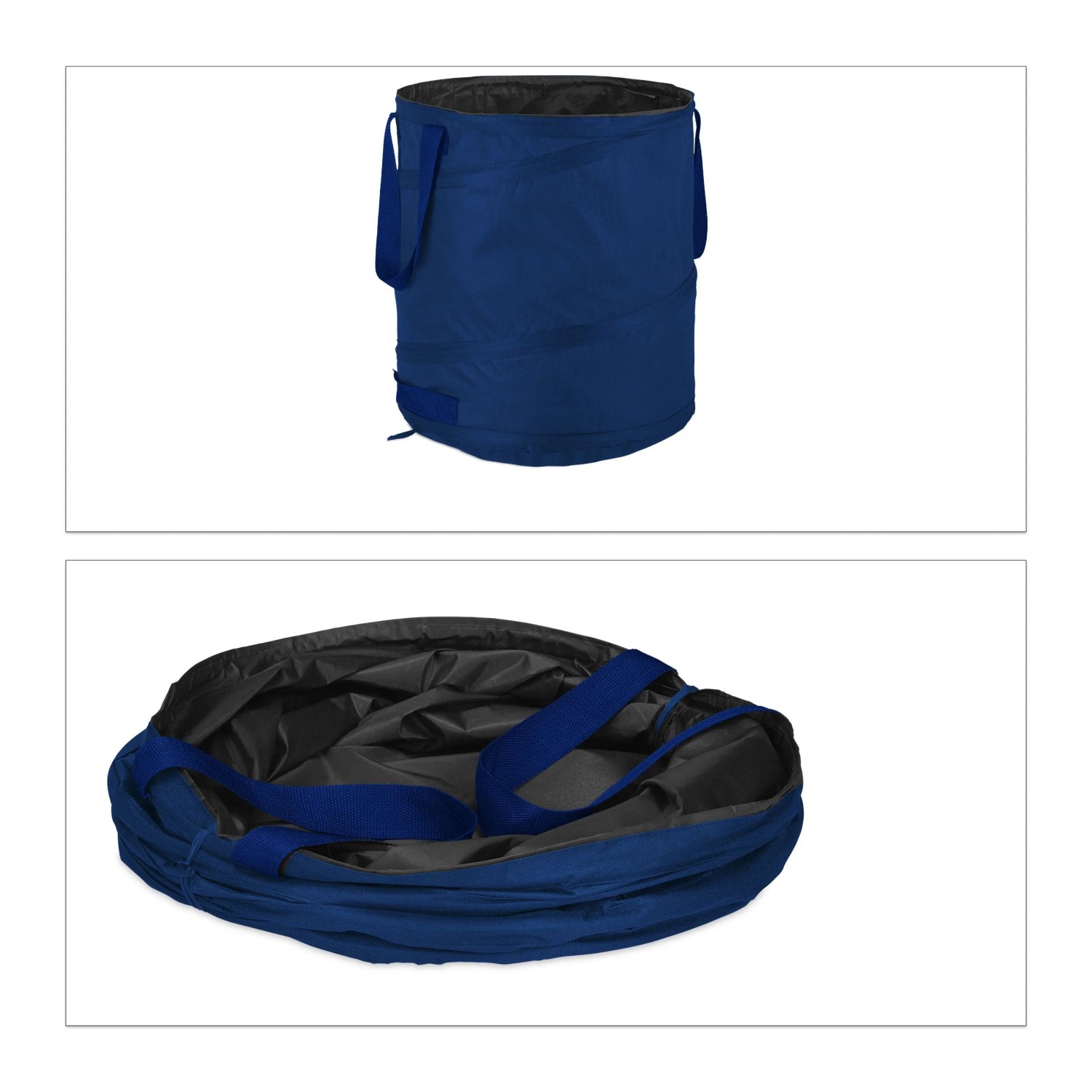 Relaxdays Laubsack 3er Set Polyester Kunststoff Blau Selbstaufstellend 85, 47 cm x 46 cm