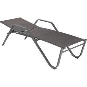 Sonnenliege Pacora XL, anthrazitfarbene Textilenbespannung, verstellbare Rückenlehne für Garten, Terrasse oder Balkon.