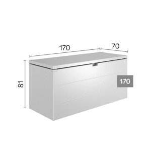 Biohort StyleBox 170, quarzgrau-metallic. Regenwasserdichte Universalbox mit Maßen 170x70x81 cm.