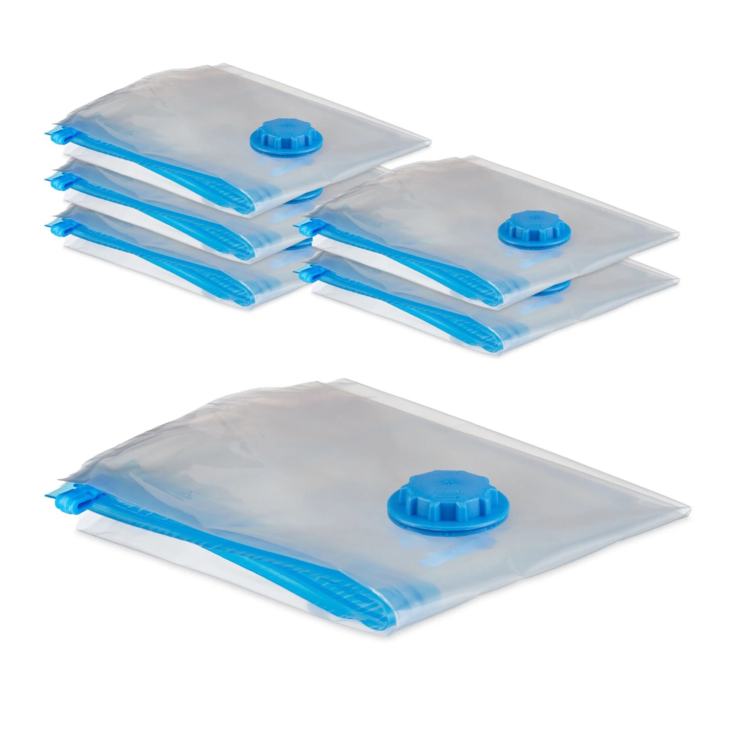Relaxdays Vakuumbeutel für Kleidung 6er Set Kunststoff Transparent Ventil 100 cm x 80 cm