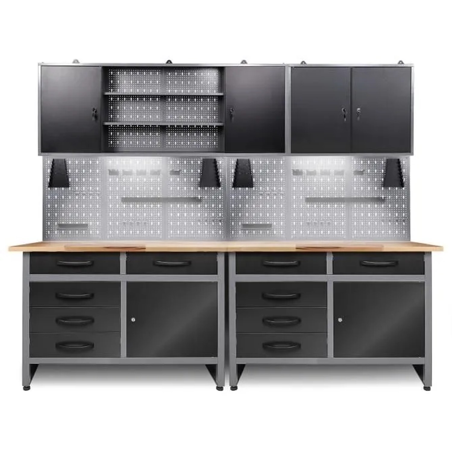 Ondis24 Werkstatt Set Holger 240 cm 3-trg 160cm 2-trg LED