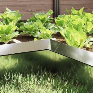 VidaXL Schneckenzaun aus verzinktem Stahl, 10x10x25cm, schützt Pflanzen im Garten.