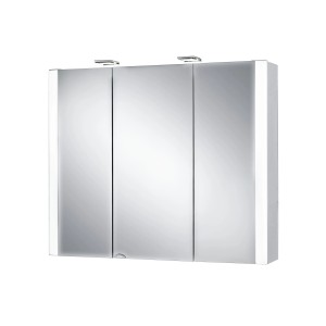 Jokey Spiegelschrank Jarvis, 80x69 cm, Hochglanz Weiß mit LED-Beleuchtung.