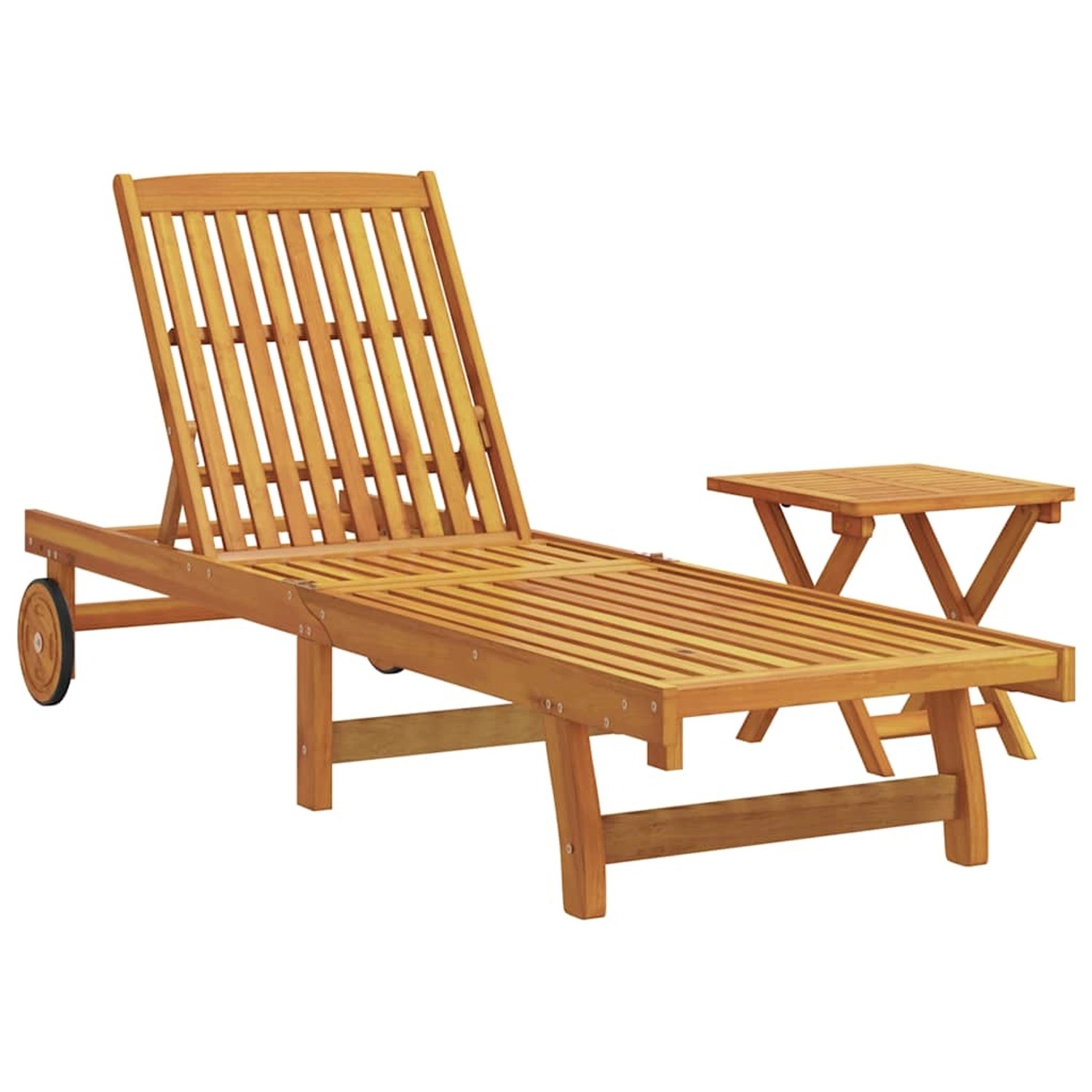 vidaXL Sonnenliege mit Tisch Massivholz Akazie 3325199 günstig online kaufen