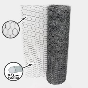 Aquagart Sechseckgeflecht, 50cm hoch, 25mm Maschenweite, als Kaninchendraht oder Hasengitter Rolle.