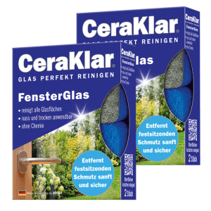 abrazo CeraKlar FensterGlas Schwämme, 2er-Pack zur Glasreinigung.