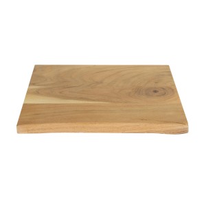 Holzplatte Arya, 40x30 cm, Akazie natur mit Baumkante, für Regale und Möbelbau.