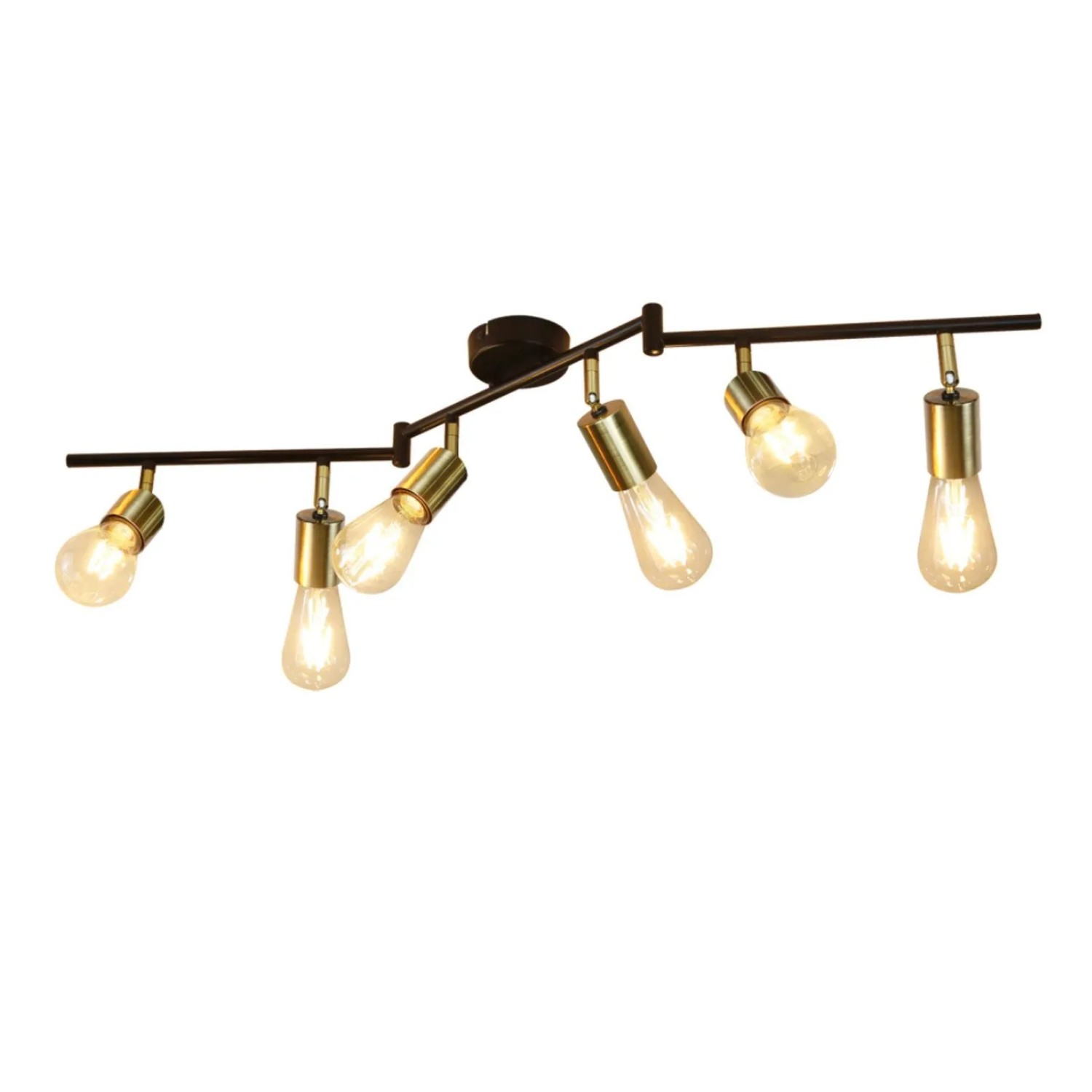 ZMH Deckenleuchte Vintage Retro Goldfarben 6-flammig E27 Schwenkbar