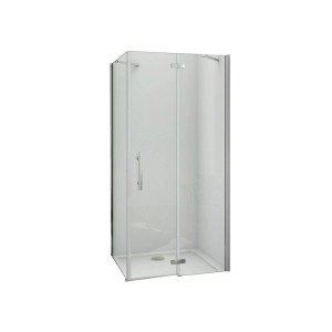 Duschparadies Duschkabine Eckeinstieg Duschtür X Seitenwand 120 x 90 x 195cm Duschabtrennung Duschwand 6mm Nano Glas Dusche