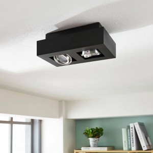 Arcchio Strahler Vince 9621707 Modern in Schwarz aus Aluminium 2-flammig GU10 Flurleuchte