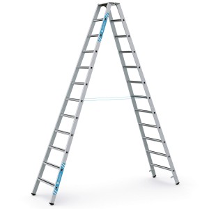 Zarges Stehleiter, 2x12 Stufen, eloxiert, mit Saferstep Tritt für sicheren Stand.