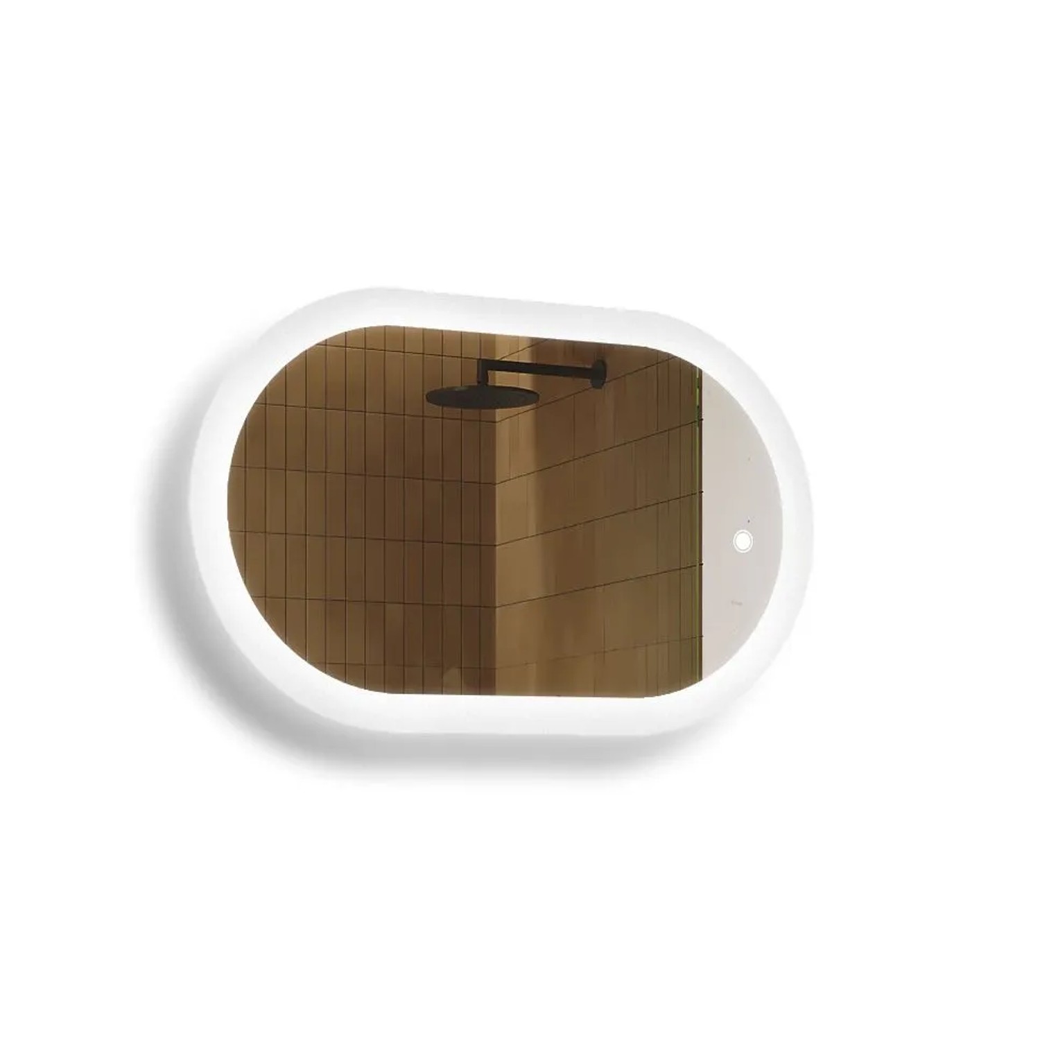 Artforma LED Badspiegel Oval 80x50 cm mit Beleuchtung Touch Dual LED Rahmenlos IP20 M071