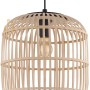 Eglo Hängeleuchte Bordesley, Pendelleuchte aus Stahl und Holz in Braun-Schwarz, Vintage-Design.