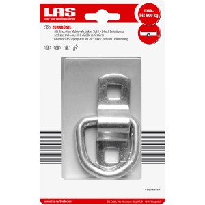 LAS Zurrbügel für PKW Anhänger, verzinkt, mit Ring, Tragkraft 800kg, Zubehör für Autoanhänger.