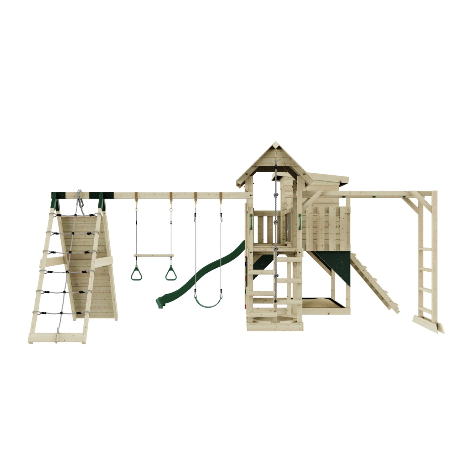 OutdoorToys Spielturm Lars mit Trapezschaukel Dunkelgrün günstig online kaufen