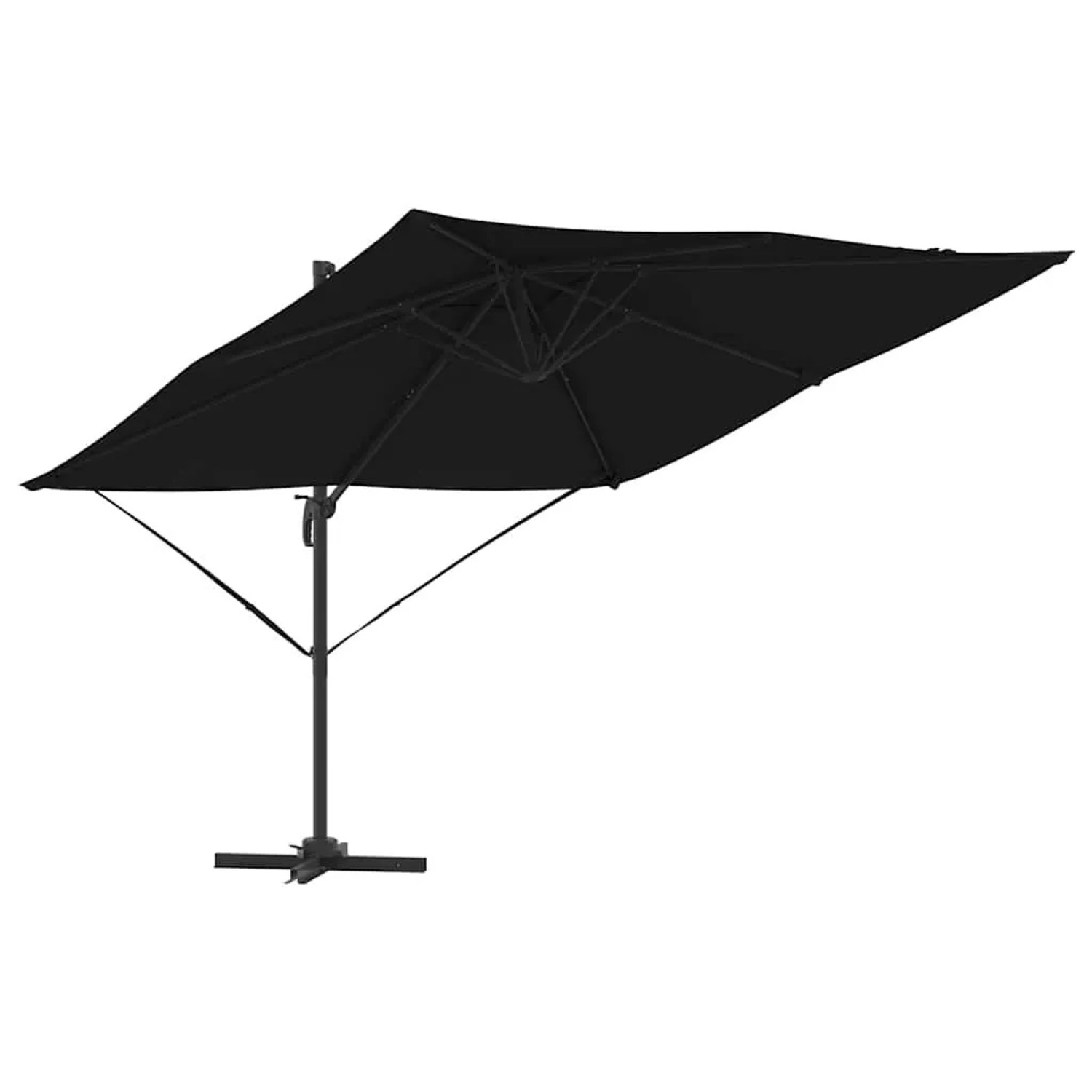 vidaXL Roma Parasol Schwarz 286 x 284 x 265 cm Aluminium und Polyester 42003339