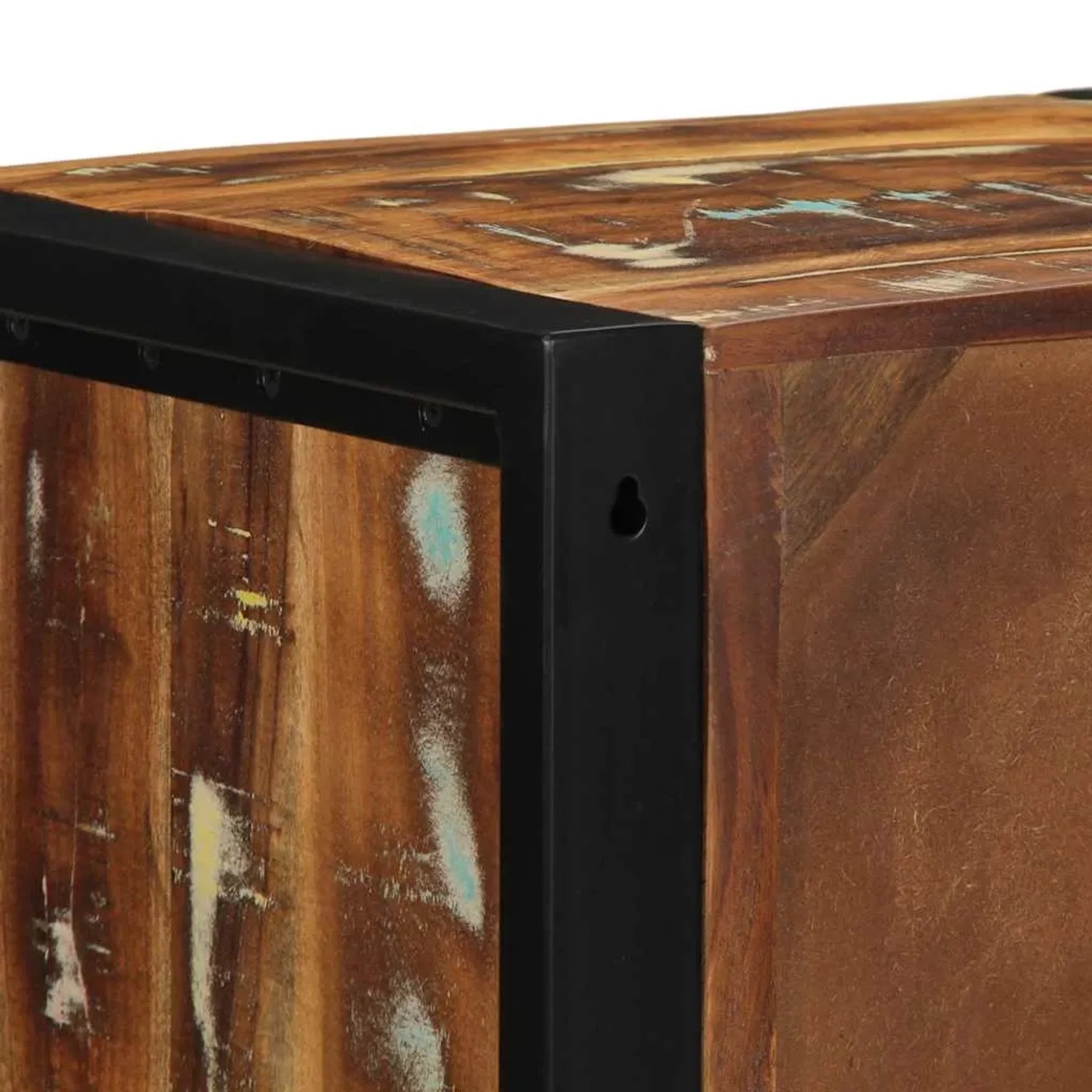 vidaXL Nachttische 2 Stk Mehrfarbig 40x35x40 cm Altholz Massivholz 4015956_12