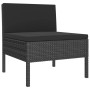 Schwarzes vidaXL Gartenmöbel Lounge-Set Element aus Rattan mit Kissen.