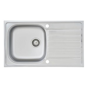 Respekta Einbauspüle Dallas, 86x50 cm, Edelstahlspüle mit Abtropffläche.