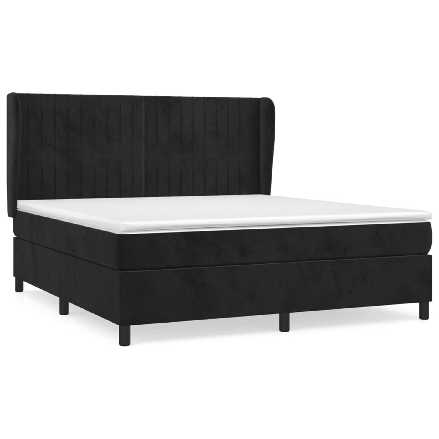 vidaXL Boxspringbett mit Matratze Schwarz 180x200 cm Samt 3129347 günstig online kaufen