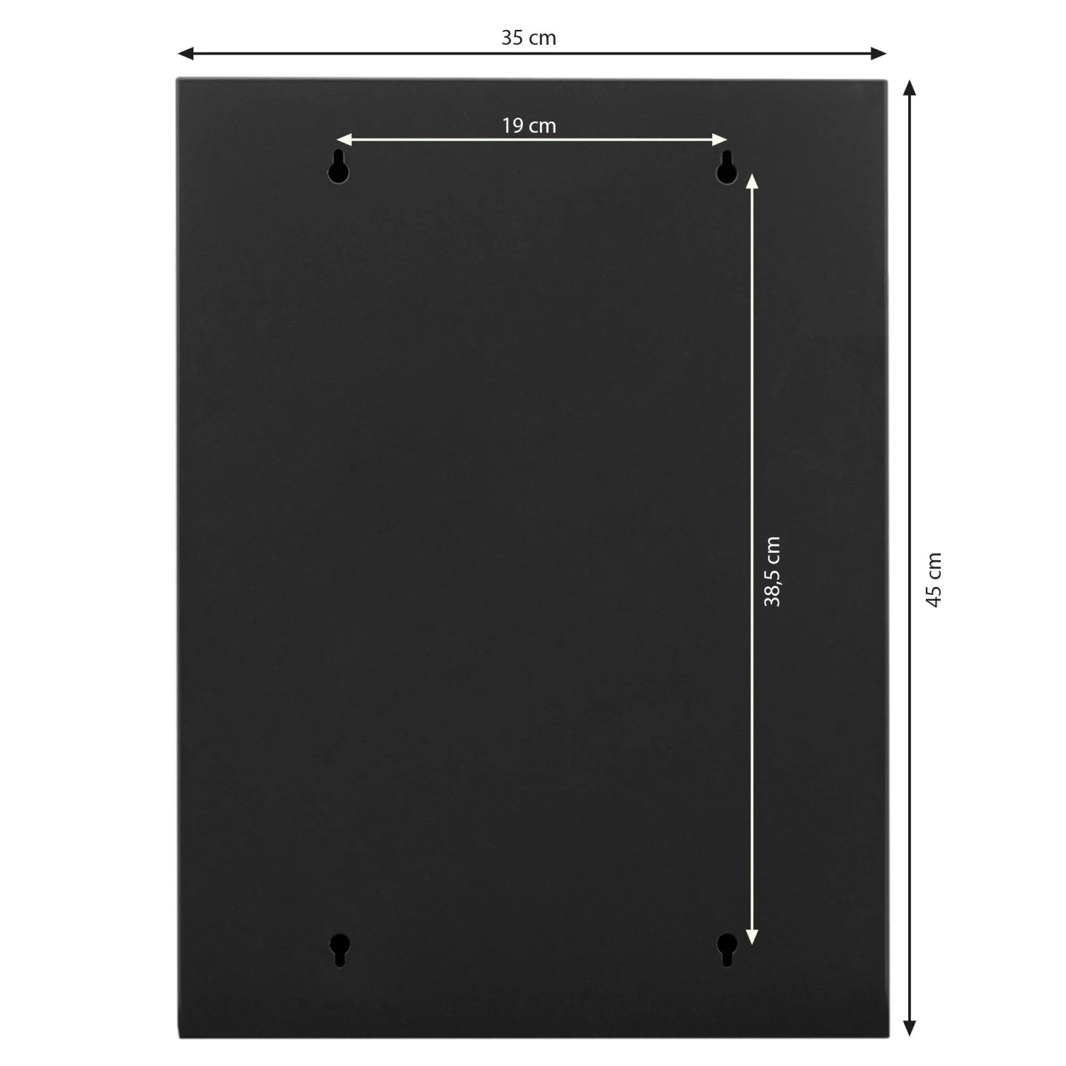 Rückansicht Banjado XXL Medizinschrank, anthrazit, 35x46x15cm, zur Wandmontage.