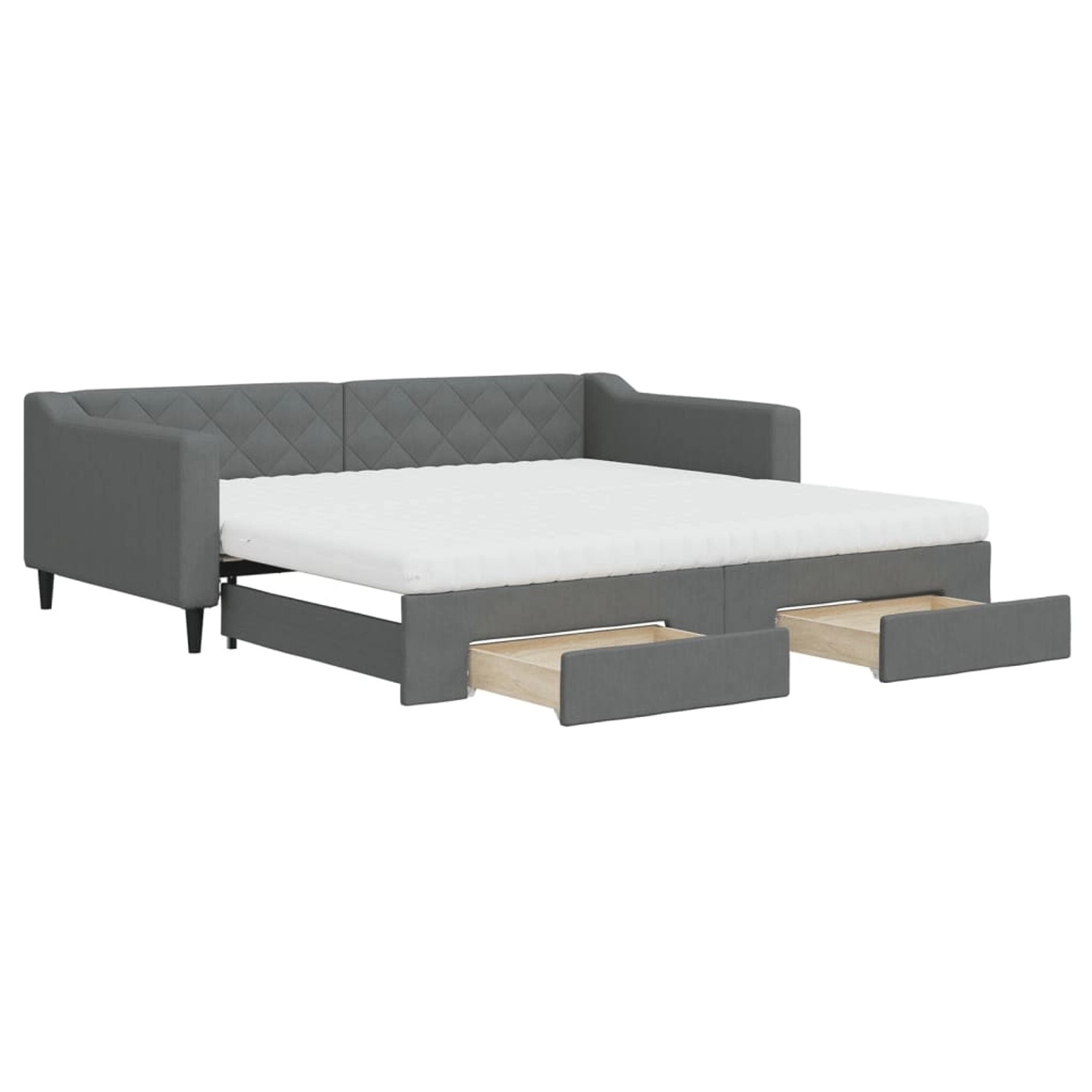 vidaXL Tagesbett Ausziehbar mit Schubladen Dunkelgrau 100x200 cm Stoff18820 günstig online kaufen