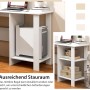 Costway Schreibtisch L-Form Ecktisch Computertisch Weiß_4