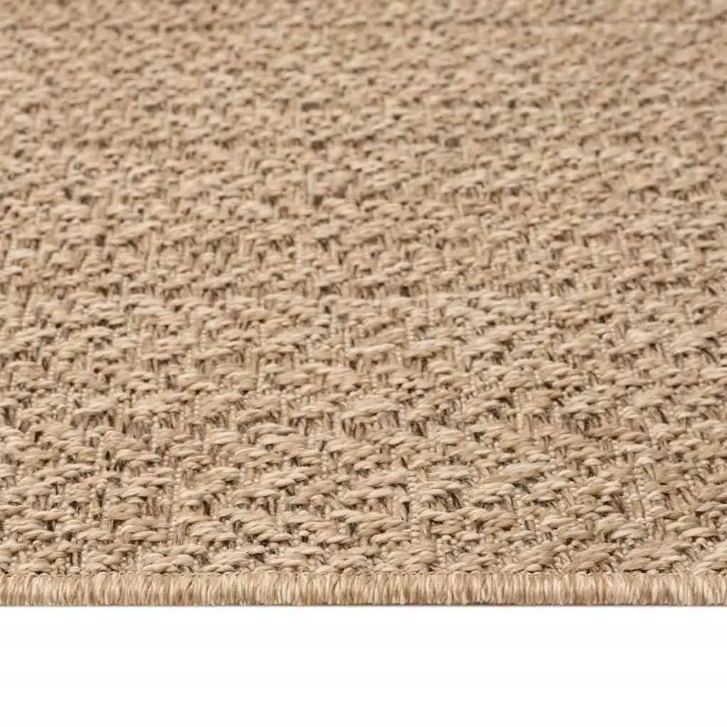 vidaXL ZIZUR Teppich in Jute-Optik für Innen & Außen. Gewebte Struktur aus beigem Polypropylen, UV-beständig.