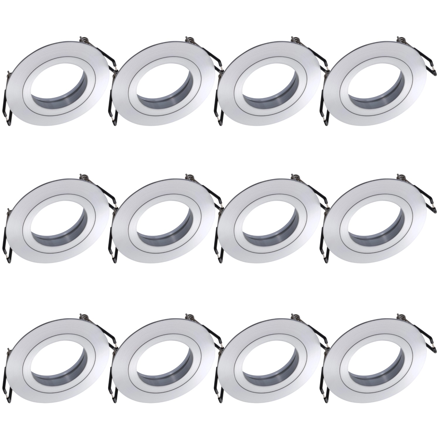 Oktaplex 12er Set Einbauleuchte Aluminium Lyon Flach für LED-Module Deckens günstig online kaufen