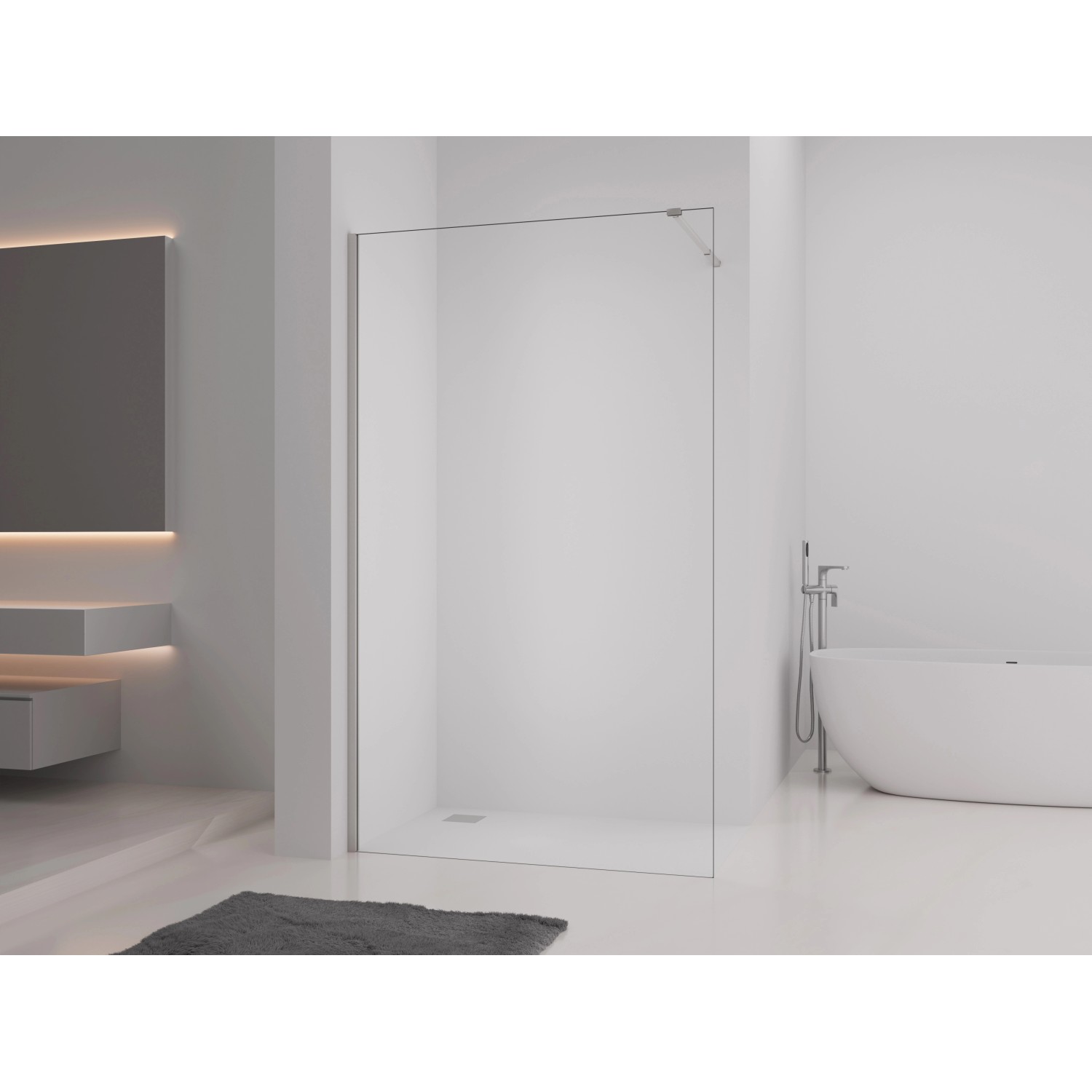 baliv Duschwand DUK-120.160 Walk-In Silber 120 cm x 200 cm x 0,8 cm