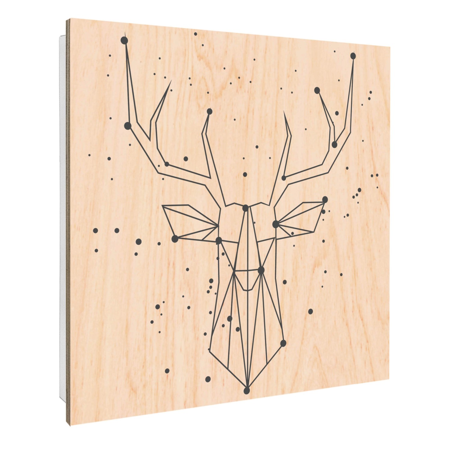 Banjado Großer Schlüsselbox Holz 30x30cm Weiß Scharnier Rechts 50 Haken Sch günstig online kaufen