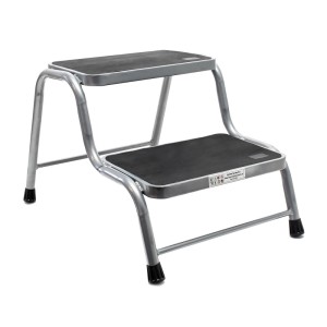 Wiltec Doppeltrittstufe Stahl 150Kg 2 Stufen Trittleiter Trittstufe Camping