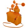Orangefarbene DieMaus Wetterstation für Kinder mit Windmesser, Regenmesser und Zubehör.