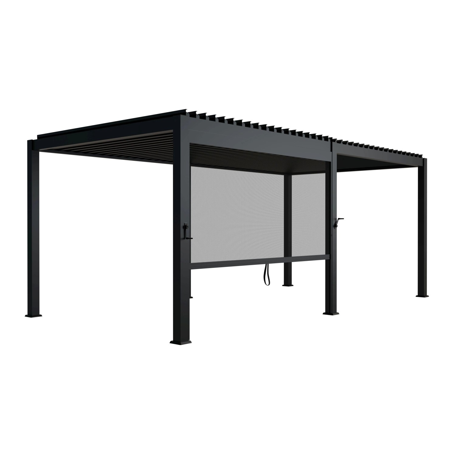 Juskys Pergola Lamellendach Tahiti 3 x 5,9 m inkl. 1x Seitenwand 3 m Anthrazit