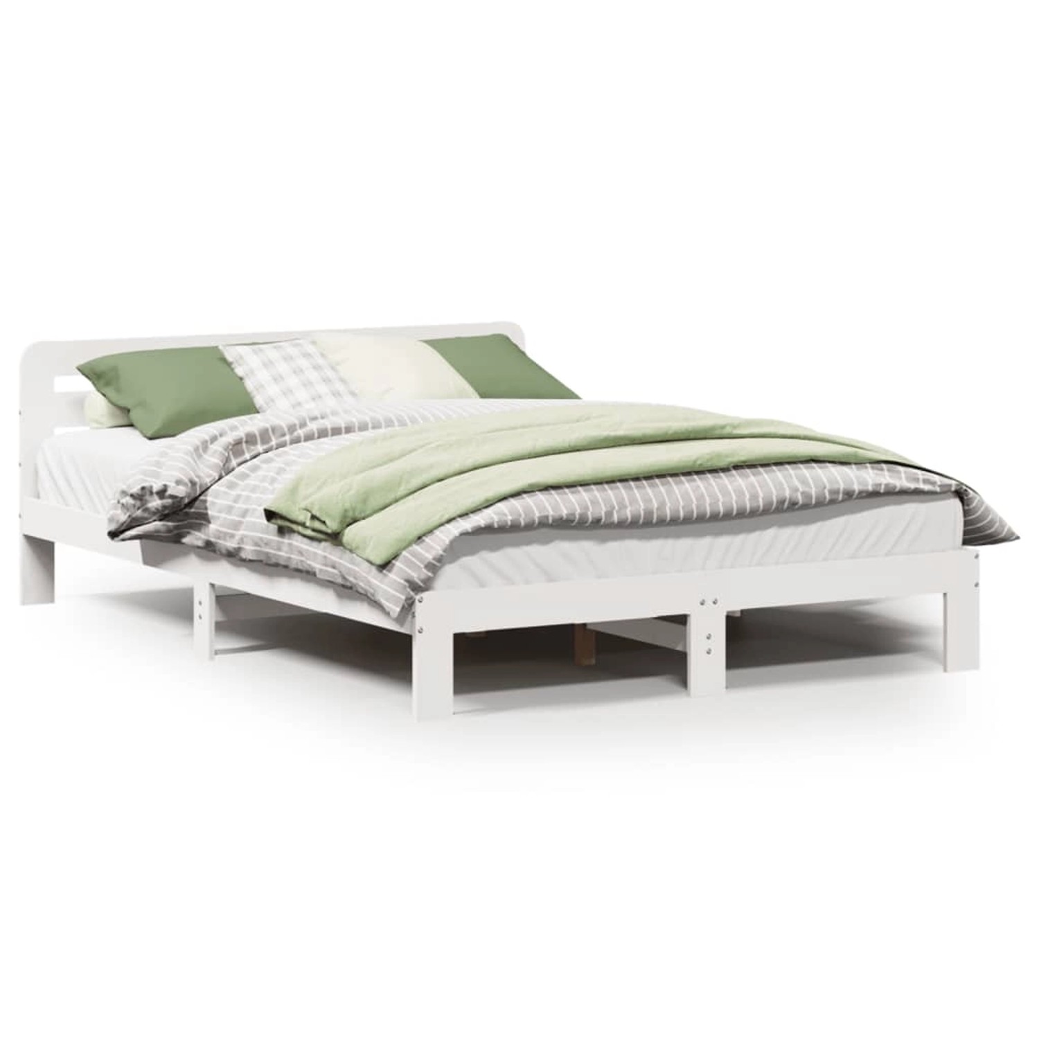 vidaXL Massivholzbett ohne Matratze Weiß 120x200 cm Kiefernholz 855547 günstig online kaufen
