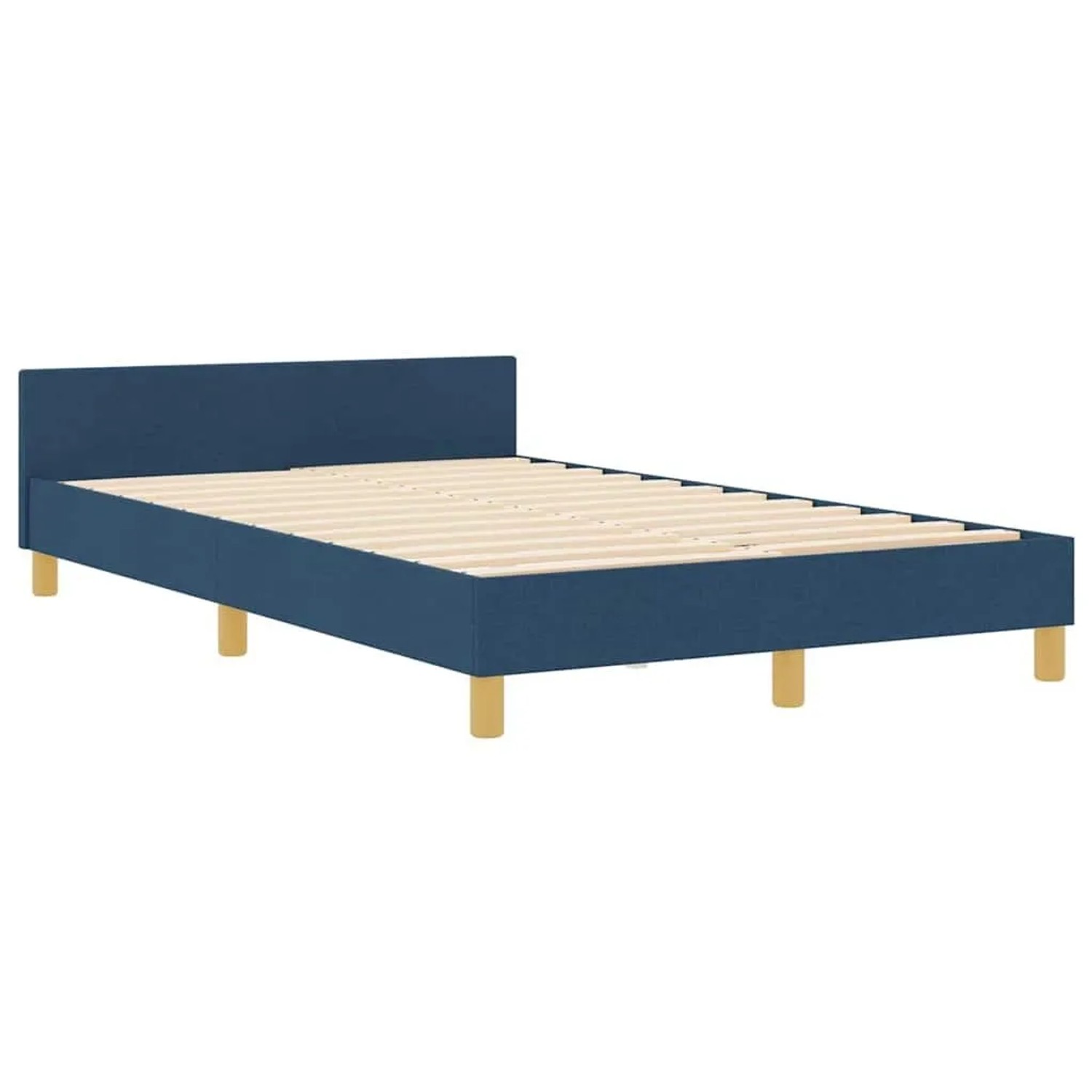 vidaXL Bettgestell mit Kopfteil Blau 120 x 190 cm Stoff 3344794 günstig online kaufen