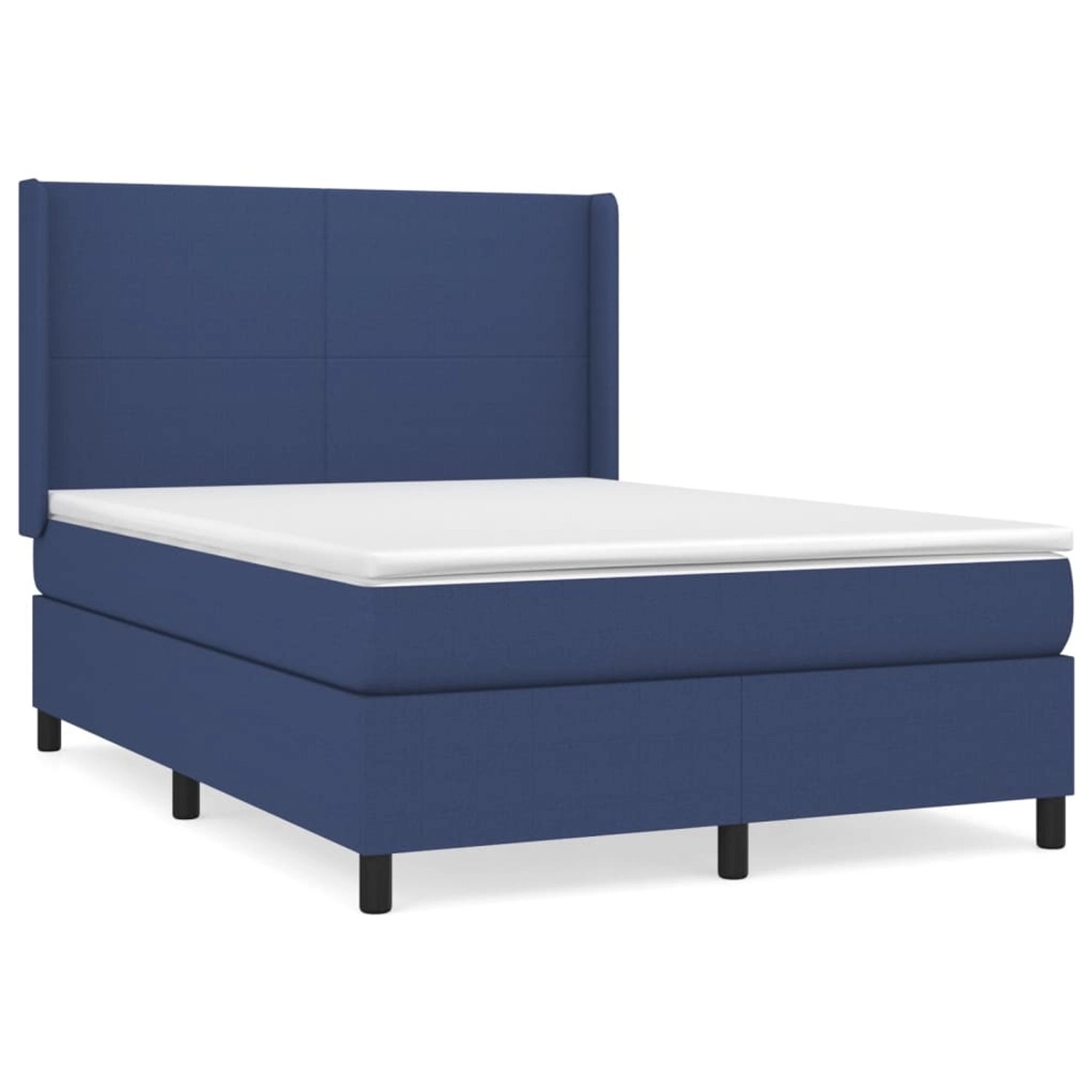 vidaXL Boxspringbett mit Matratze Blau 140x200 cm Stoff1394432 günstig online kaufen