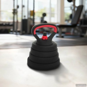 vidaXL 4-in-1 Hantelset 30kg als Kettlebell im Fitnessstudio.