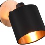 Reality Tommy Strahler, 1-flammig, Holz/Schwarz/Gold, Deckenspot für Wohn- und Schlafzimmer.