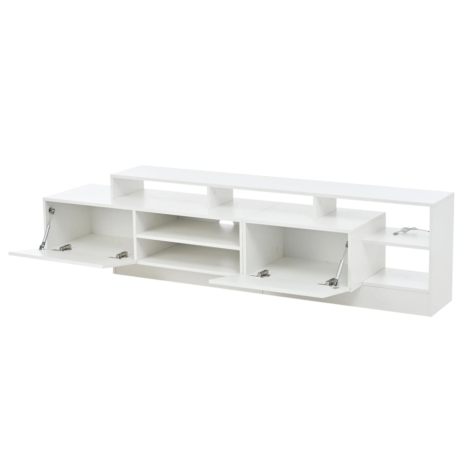 okwish TV Schrank mit Offenem Stauraum LED für Wohnzimmer 190x40x48.5cm Weiß