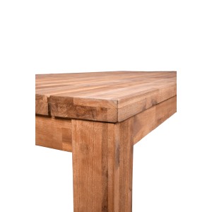 Detailansicht des rechteckigen Garden Pleasure Gartentisch Pala aus Holz, natur, 100x220 cm.