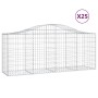 Set aus 25 vidaXL Gabionen mit Hochbogen, 200x50x80/100cm, aus verzinktem Eisen.