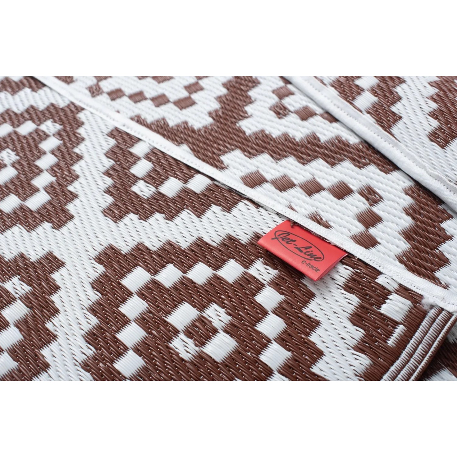 Brauner Jet-Line Outdoorteppich Austin mit geometrischen Mustern, 120x180 cm.