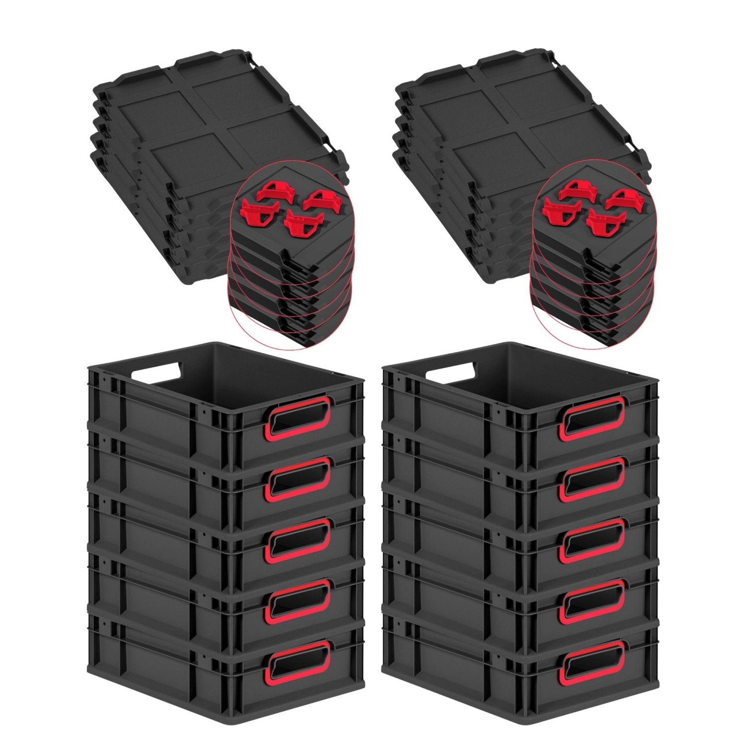 PROREGAL SparSet 10x Eurobox Nextgen Color Mit Auflagedeckel HxBxT 12x30x40 günstig online kaufen