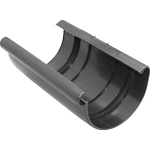 Marley Rinnenverbindungsschale RG 75 in Anthrazit-Metallic für Kunststoff-Dachrinnen.