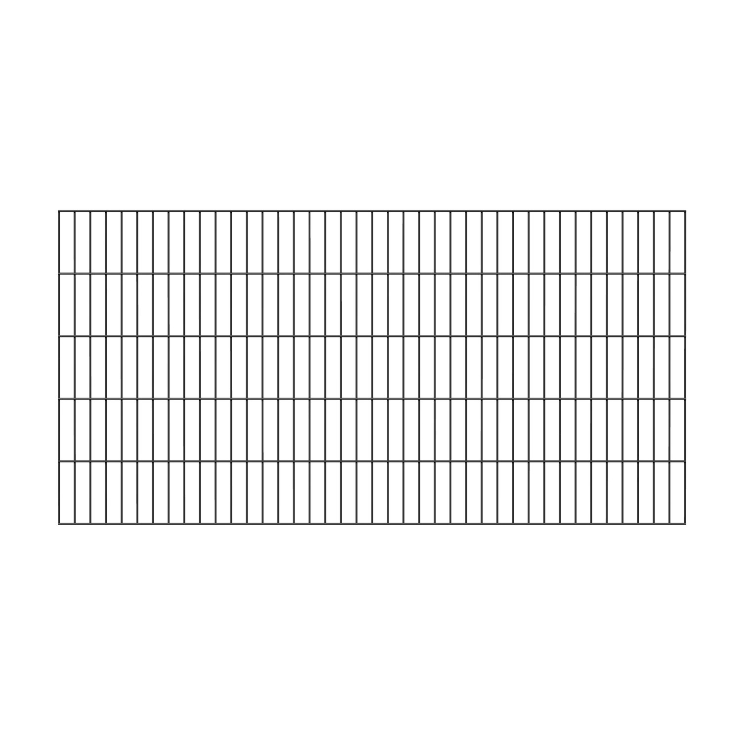 Metallzaun Grund-Set Doppelstabmatte Anthrazit z. Einbetonieren 80 cm x 10 m