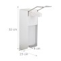 Relaxdays Eurospender Aluminium Kunststoff Silber Weiß Ellenbogenbedienung Wandmontage 32 cm x 9 cm x 23 cm 1000 ml 0,7 kg_4